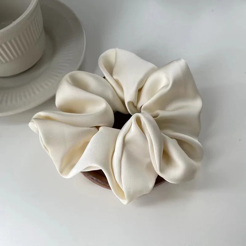 Elastic Silk Solid Color Ponytail Holder