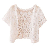Handmade Open Front Lace Cardigan Floral Crochet Cardigan