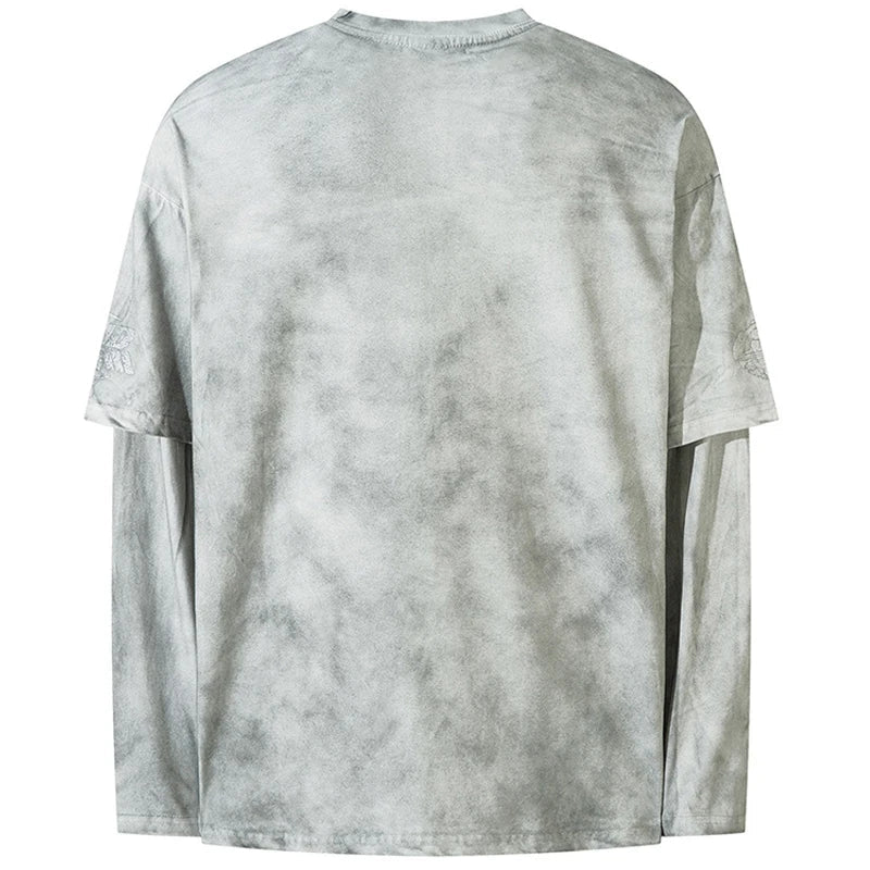 Vintage Letter Printed Tie Dye T-Shirt