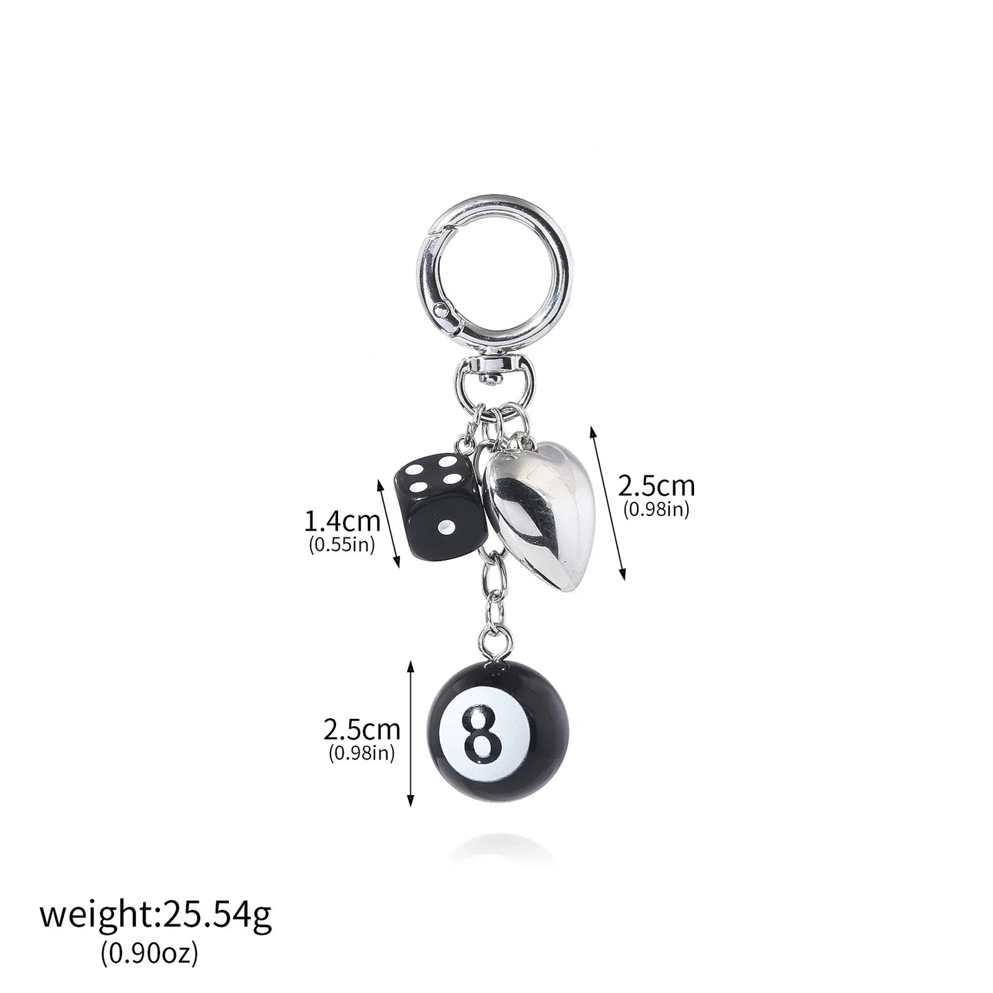 Y2k Dice Billiards Keychain