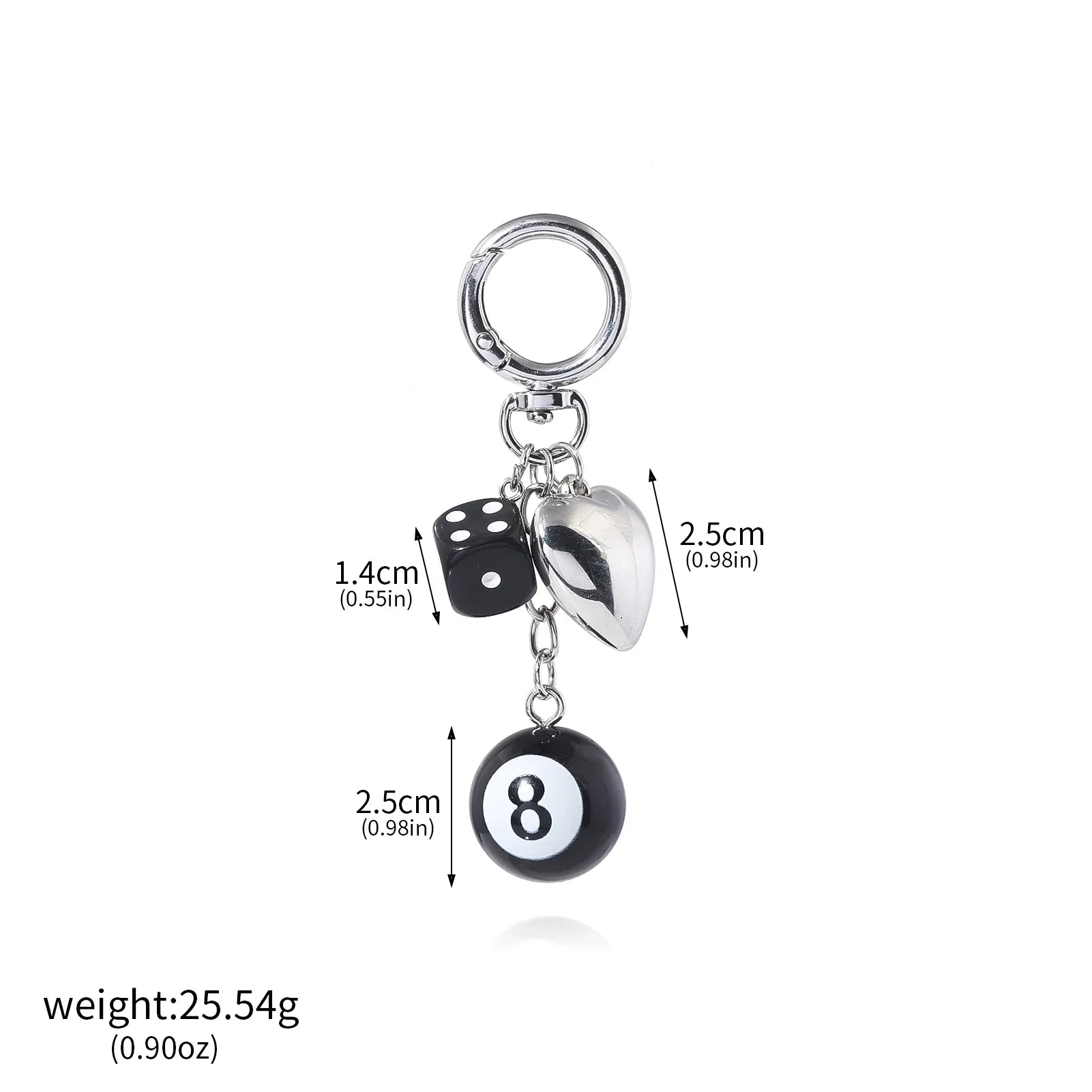 Y2k Dice Billiards Keychain