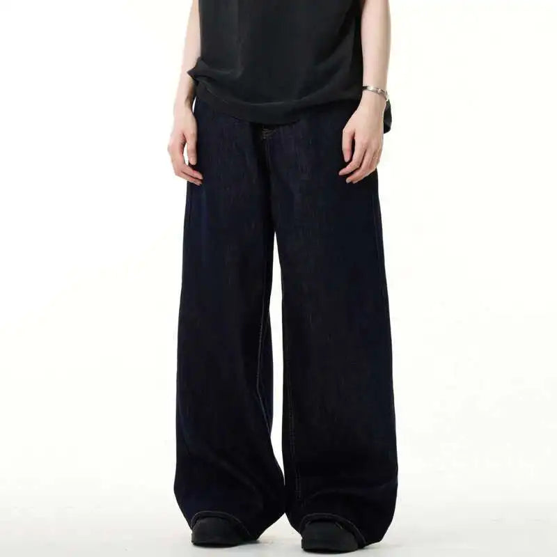 Black Vintage Denim Straight Leg Jeans