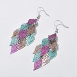 Vintage Hollow Leaves Shiny Earrings