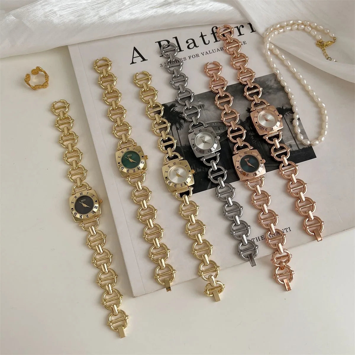 Rectangle Ladies Luxury Vintage Bracelet Watch