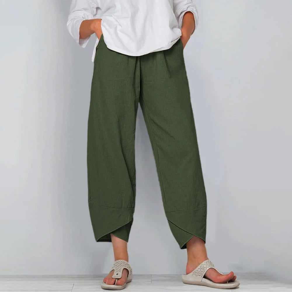 Old Money Linen Wide Leg Women Pants