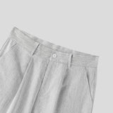 Pantalones anchos de un solo color con botones