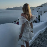 Asymmetric Ruffled Mini Dress