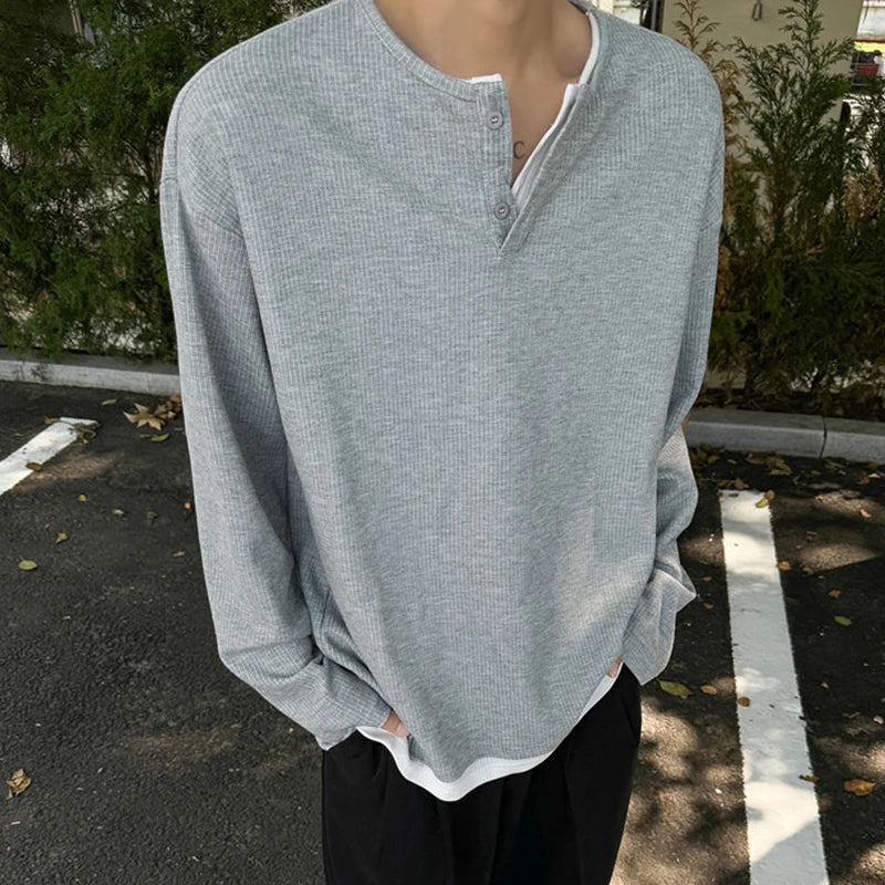 Casual Patchwork Round Collar Long T-Shirt