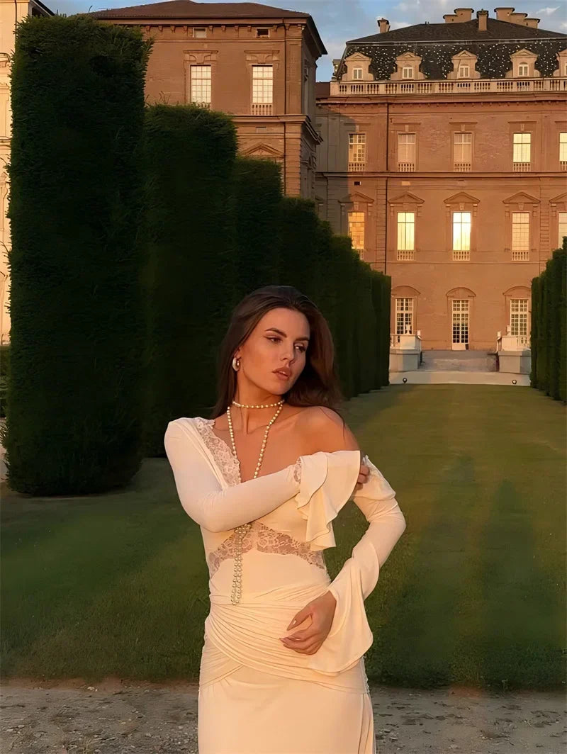 Draped Tied Front Maxi Dress