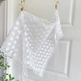 Triangular Lace White Woven Bandana