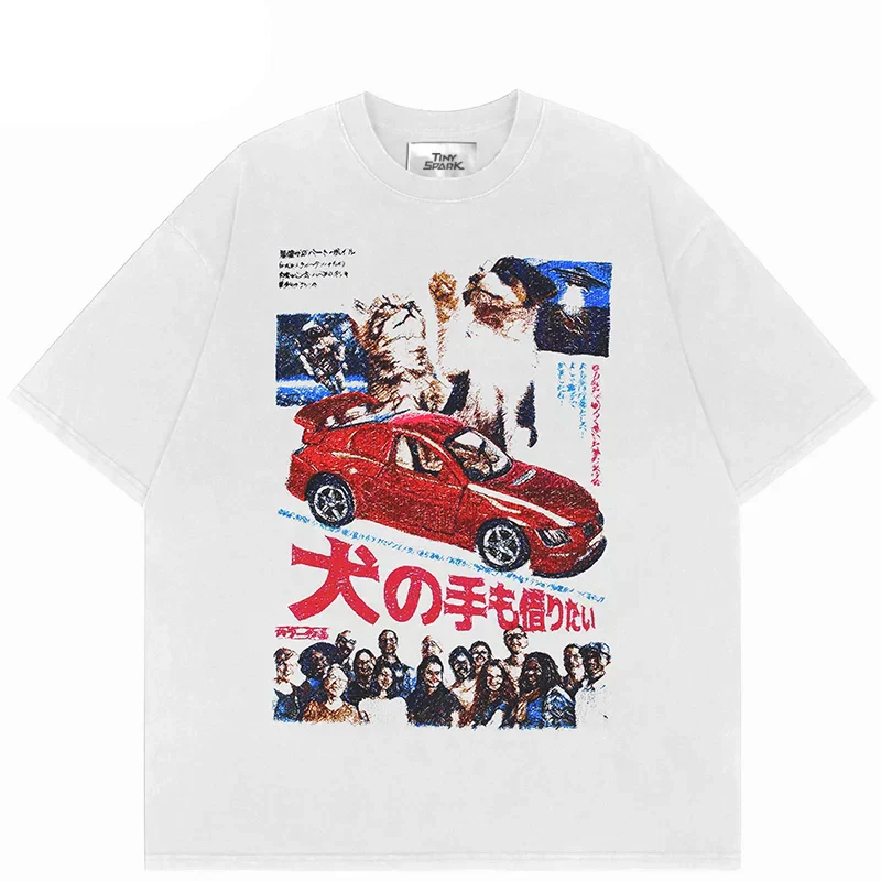 Camiseta Vintage Gráfica Kanji Japonés