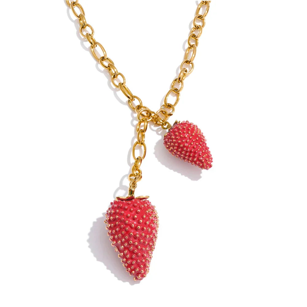 Coquette Strawberry Love Necklace
