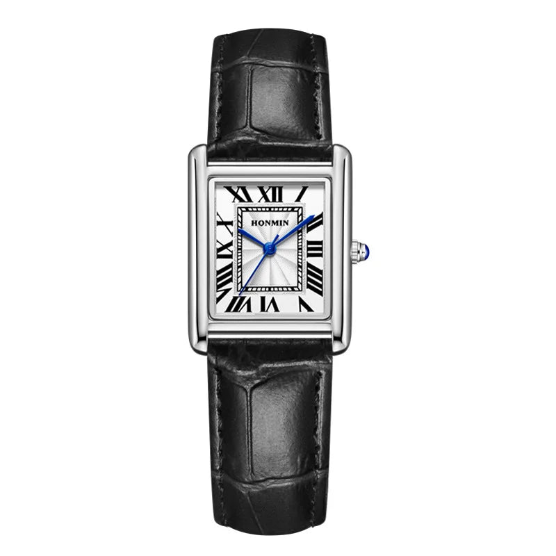 Unisex Simple Square Leather Watch