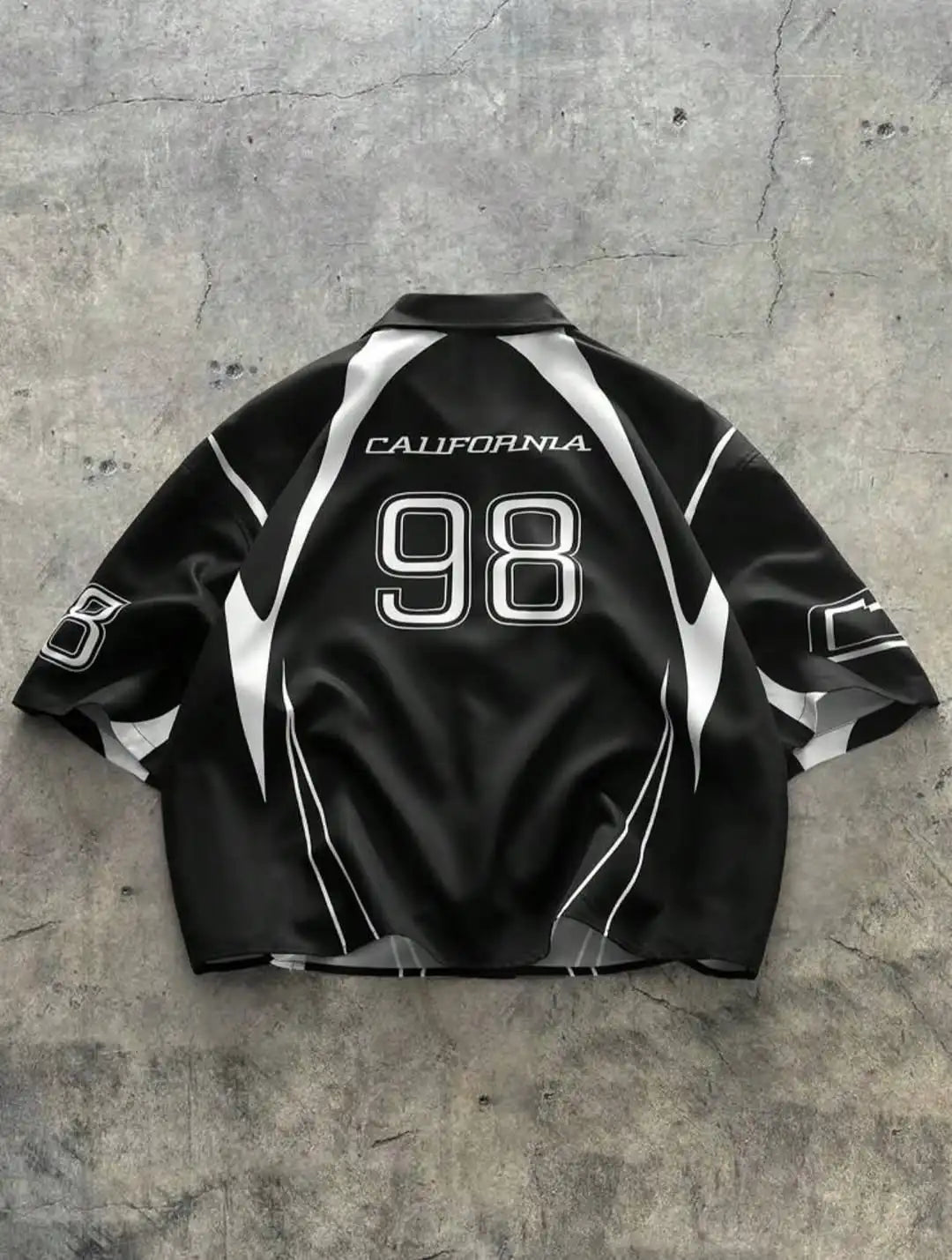 Oversized V-Ausschnitt Retro-Shirt