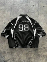 Oversized V-Ausschnitt Retro-Shirt
