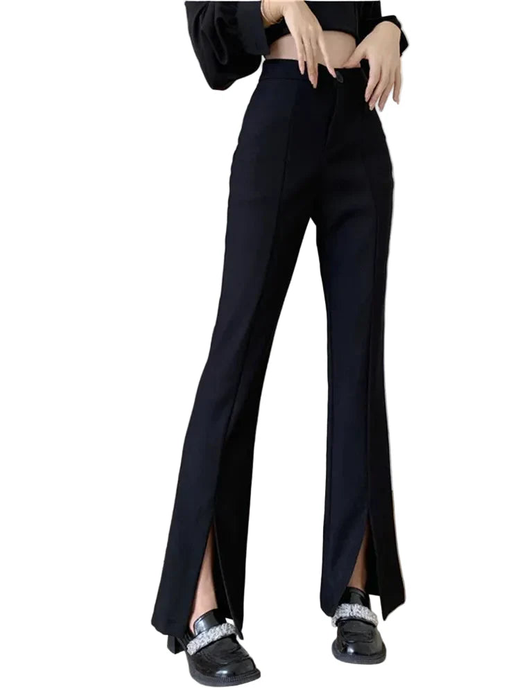 Corporate Girlie Slim Flared High Waist Pants