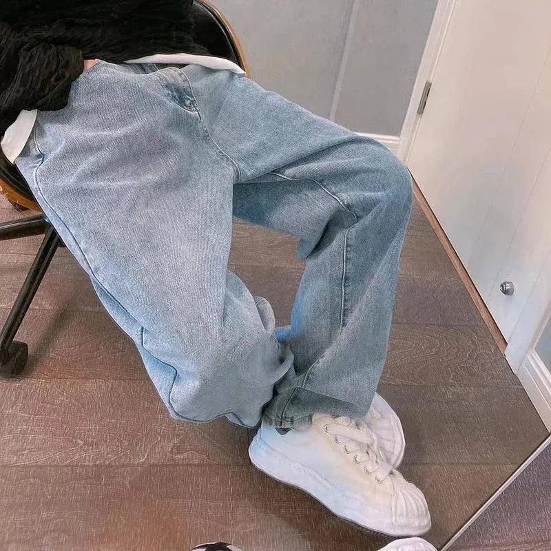 Y2K Straight Leg Cross Print Jeans