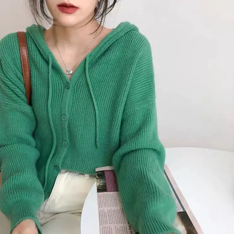 Soft Girl Colorful Hooded Sweater