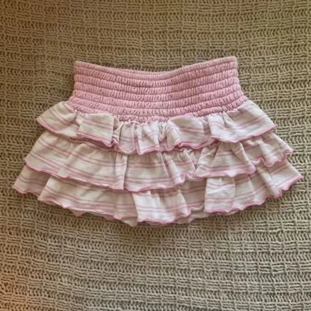 Y2K Tiered Ruffles Mini Skirt