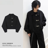 Black Korean Style Minimal Jacket