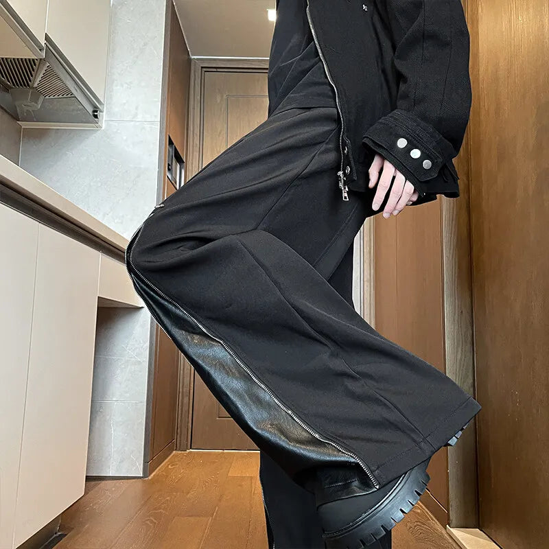 Zipper Wide Leg Pants
