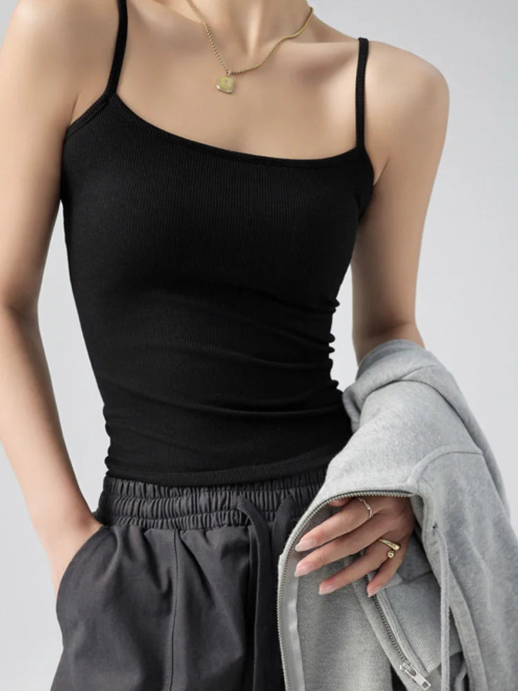 Basic Sleeveless Coffee Tank Top
