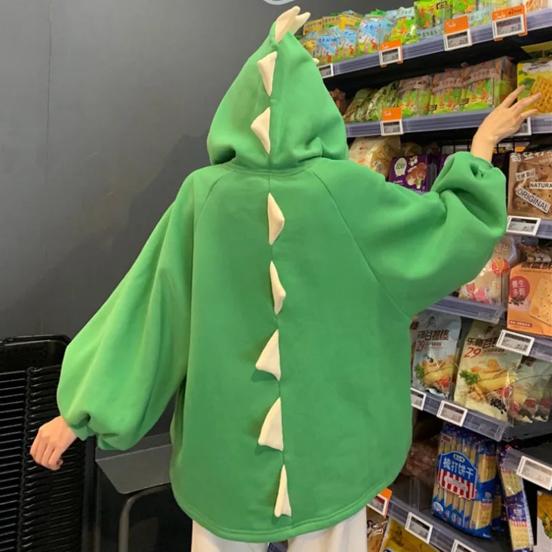 Cartoon Dinosaur Horn Cap Hoodies