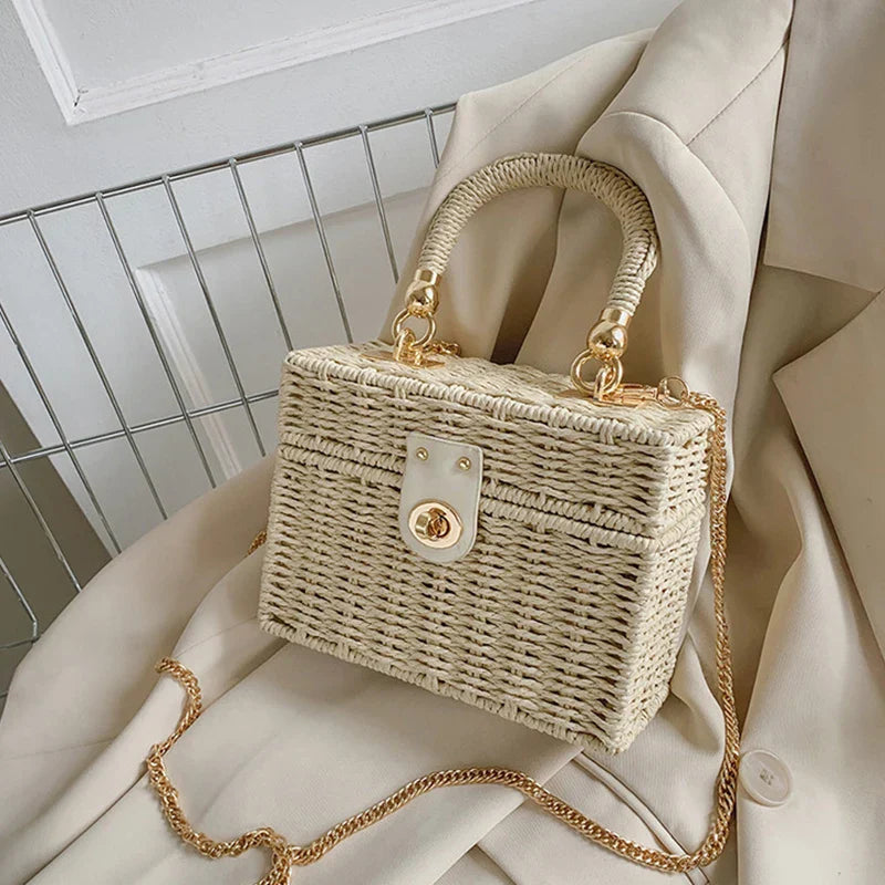 Summer Box Straw Handbag