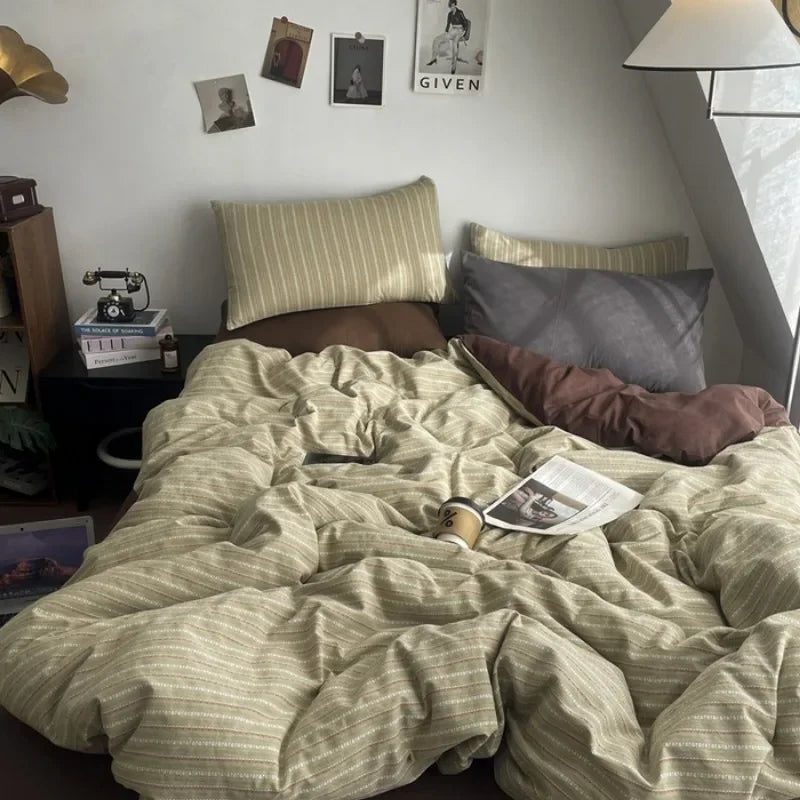 Cotton Colored Woven Jacquard Slanted Bed Sheet