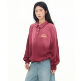 Stylish Red Letter Print Long Sweatshirt