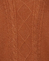 Chunky Knit Glittery Orange Cardigan Sweater