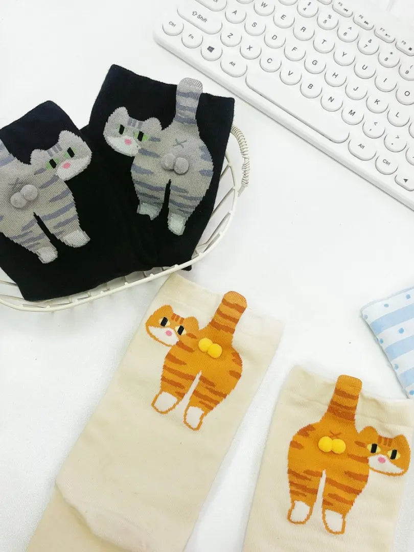 3D Cat Egg Soft Comfortable Socks