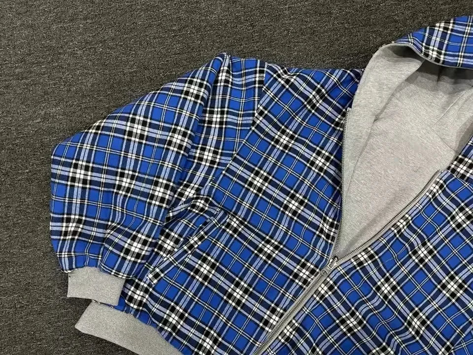 Reversible Plaid Double-sided Hoodie