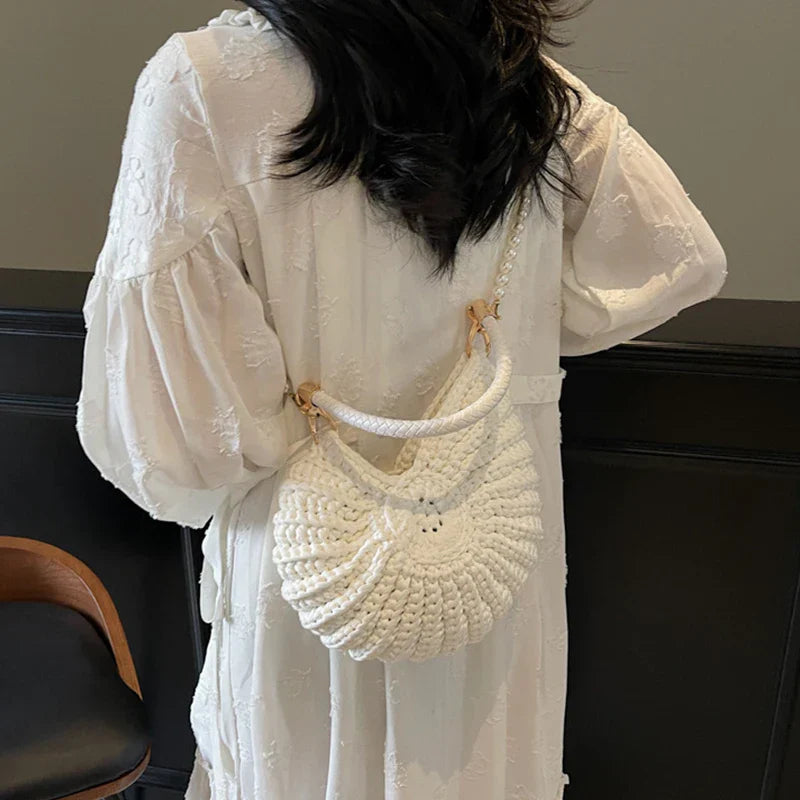 Handmade Shell Knitted Crochet Crossbody Shoulder Bag