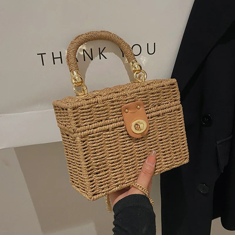 Summer Box Straw Handbag