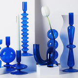 Blue Candle Holder Vase