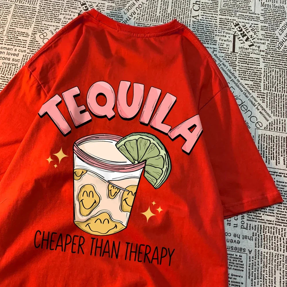 Creative Casual Round Neck Tequila T-Shirt