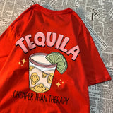 Creative Casual Round Neck Tequila T-Shirt