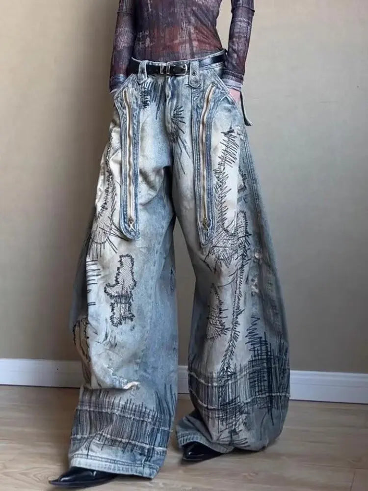 Y2K Sikle Baggy Jeans