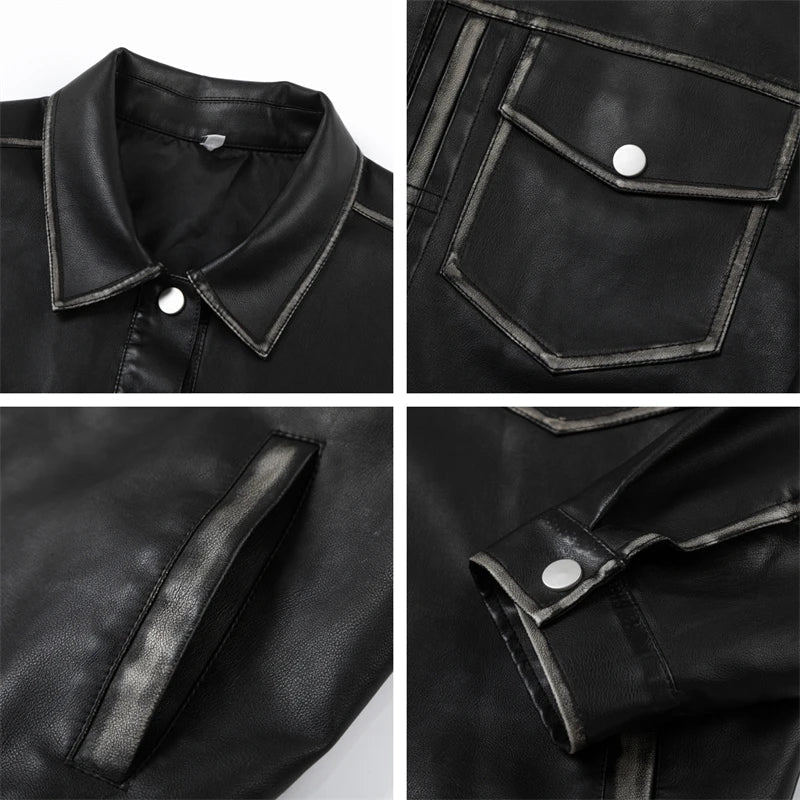 Cyberpunk Black Leather Women's Jacket