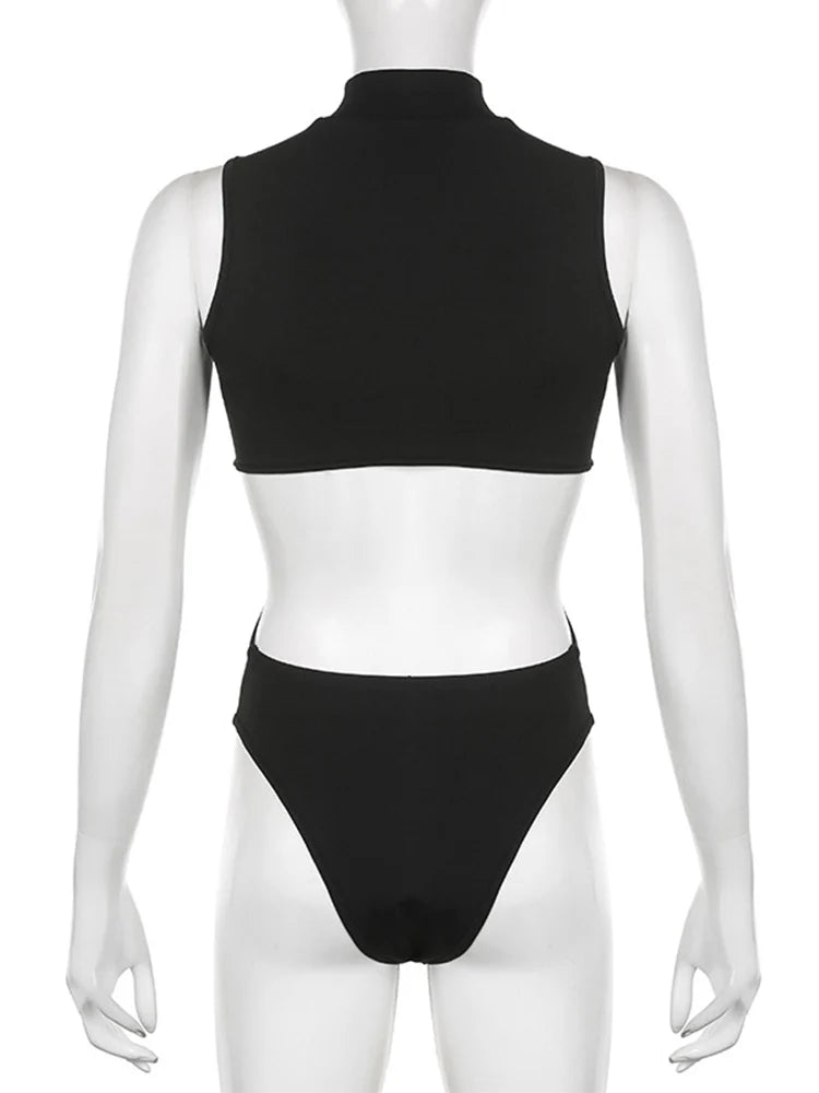Gothic Sexy Black Bodysuit
