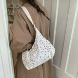 Korean Plaid Zipper Pleated Shoulder Bag