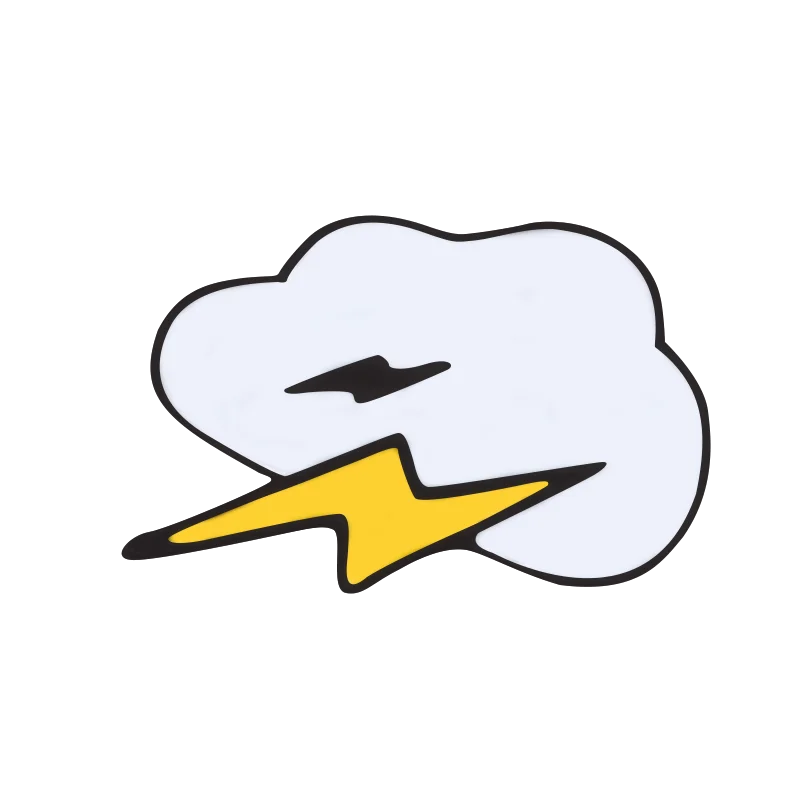 Black Cloud White Metal Pins