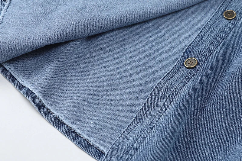 Vintage Denim Cowboy Long Sleeve Shirt