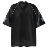 Breathable Spliced Letter Patchwork T-Shirt