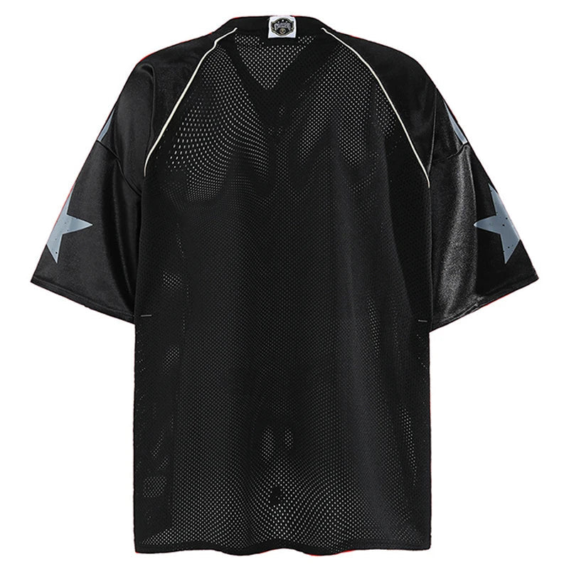 Breathable Spliced Letter Patchwork T-Shirt