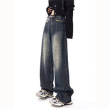 Retro Women's High Waisted Straight Leg Jeans
