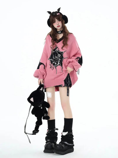Cozy Star Print Knitted Sweater