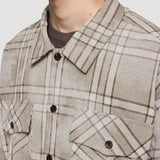 Plaid Distressed Oversize Pocket Long Sleeve Shirt