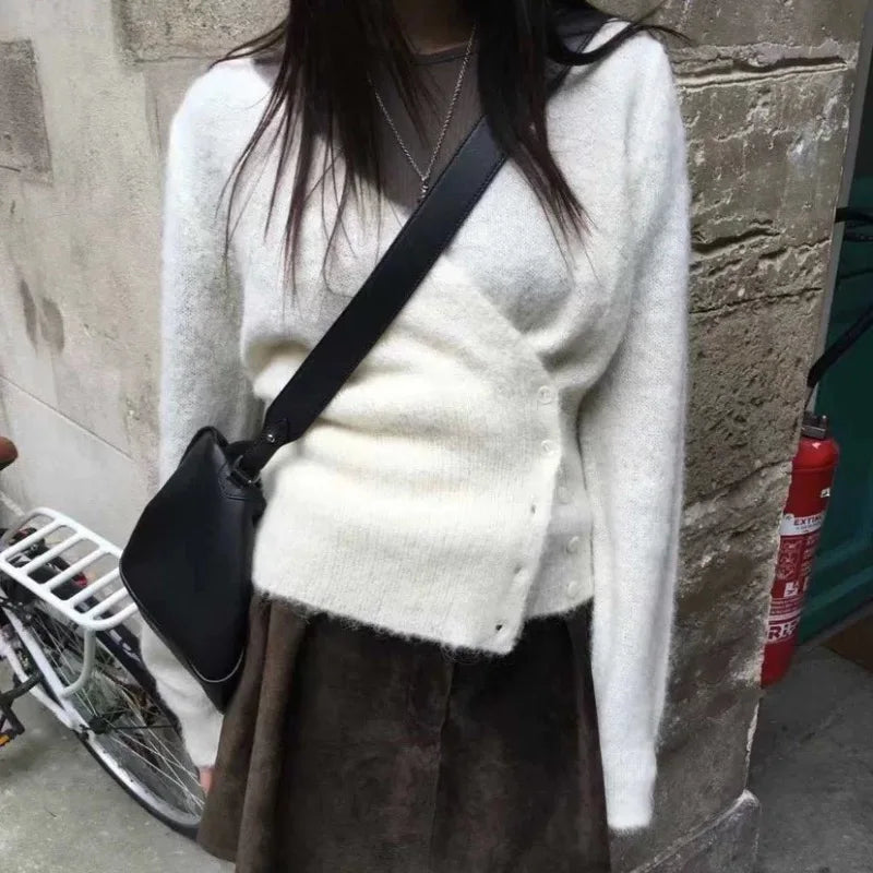V-neck Wrap Knit Cardigan